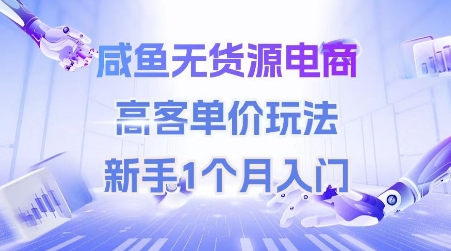 咸鱼无货源电商，高客单价玩法，新手1个月入门-蟋蟀哥创业工作室