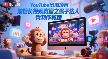 YouTube出海项目，油管长视频赛道之猴子达人秀制作教程-蟋蟀哥创业工作室