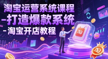 淘宝运营系统课程-打造爆款系统-淘宝开店教程-蟋蟀哥创业工作室