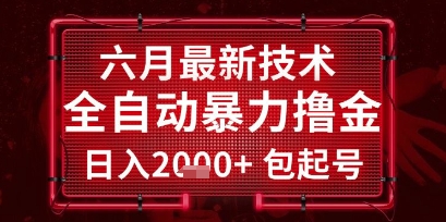 六月最新技术全自动暴力撸金，稳定日入2k+包起号，长期稳定【揭秘】-蟋蟀哥创业工作室
