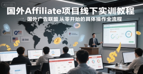 国外Affiliate项目线下实训教程，国外广告联盟从零开始的具体操作全流程-蟋蟀哥创业工作室
