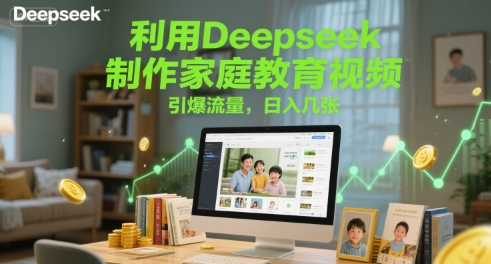 利用Deepseek制作家庭教育视频，引爆流量，日入几张-蟋蟀哥创业工作室