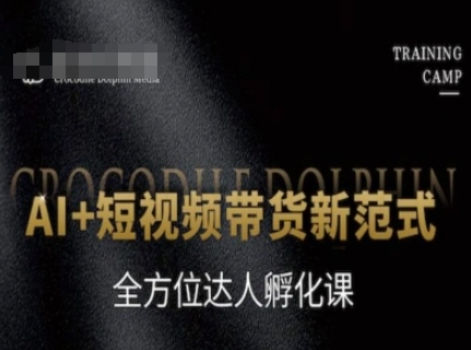 AI+短视频带货新范式，全方位达人孵化课-蟋蟀哥创业工作室